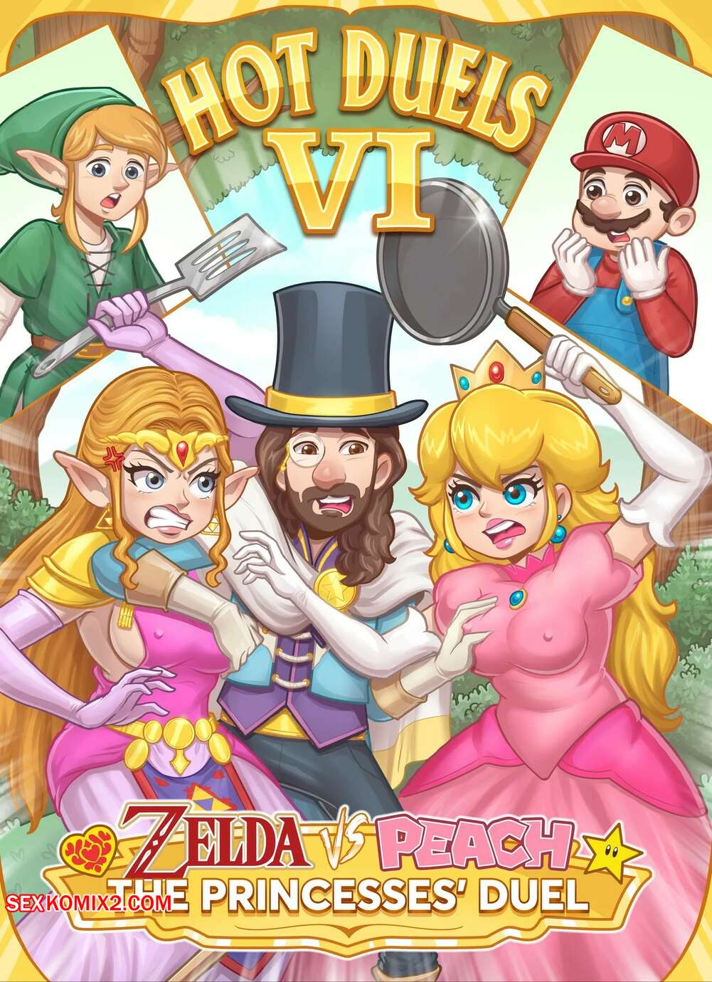 Comics Porno Hot Duels VI – ZELDA vs PEACH | Mario Bros en Español