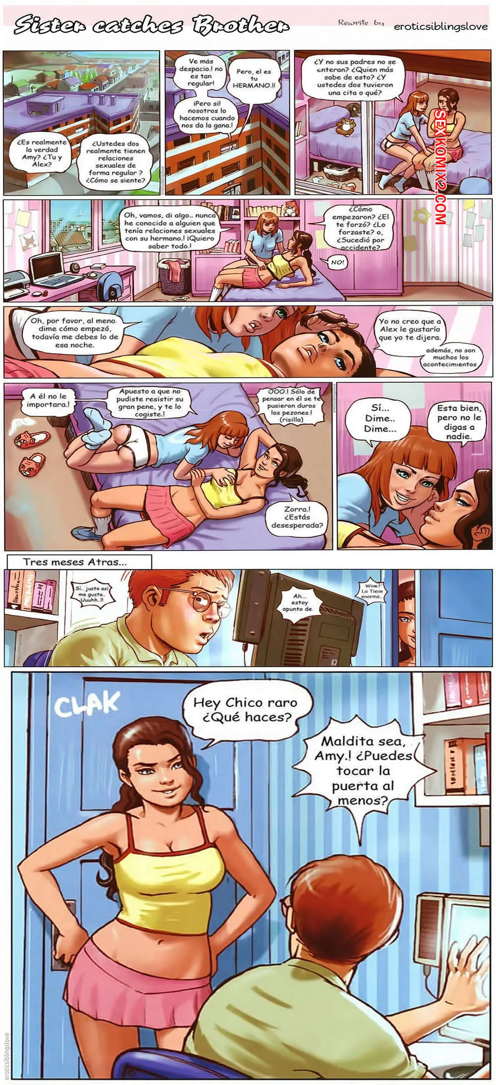 Comics Porno SISTER Catches Brother (Eroticsiblingslove) - 1#