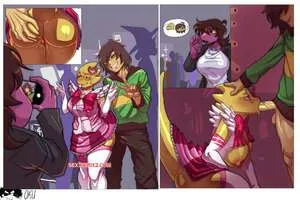 Comics Porno Deltarune – Alphys x Kris x Susie (OkuMakimura) en Español