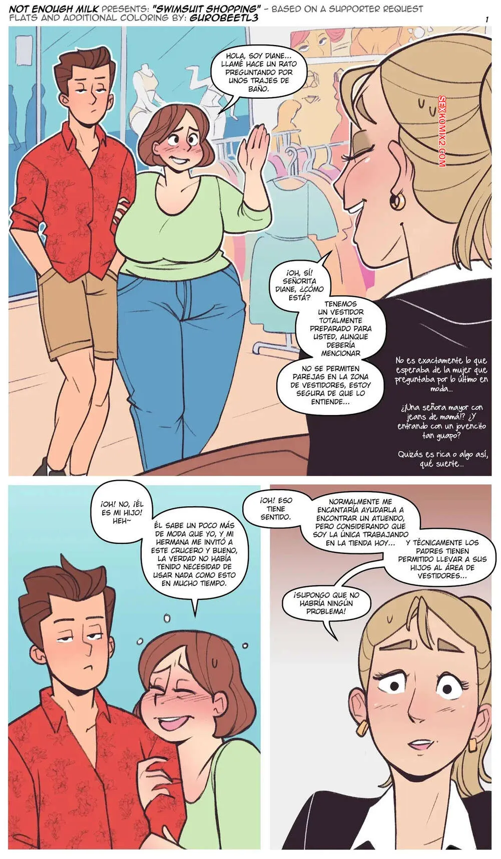 Comics Porno Comprando TRAJES de BANO - Not Enough Milk - 1#